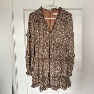 Altar'd State Floral Brown Dress